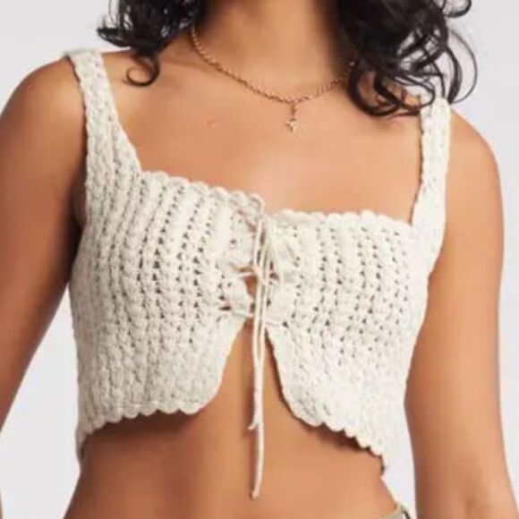 BP Crochet Knit Crop Top S/M - Picture 1 of 9